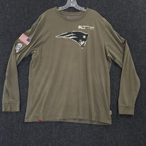 New England Patriots Shirt Men's XXL Olive Green Dri-Fit Nike Salute to Service
